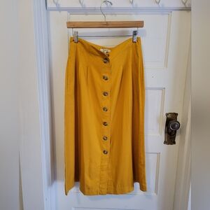 Madewell yellow button down skirt